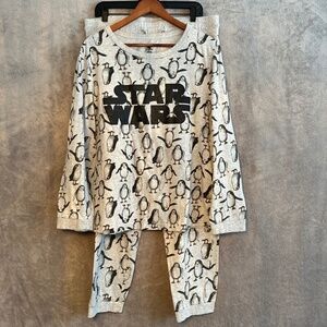 Disney Parks Star Wars Porg Pajama Set Women's XL Grey Lounge Sleepwear Jedi